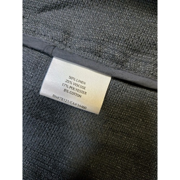 Eileen Fisher Linen Womens Black 3/4 Sleeve Pockets Open Front Blazer Size Small - Picture 4 of 10